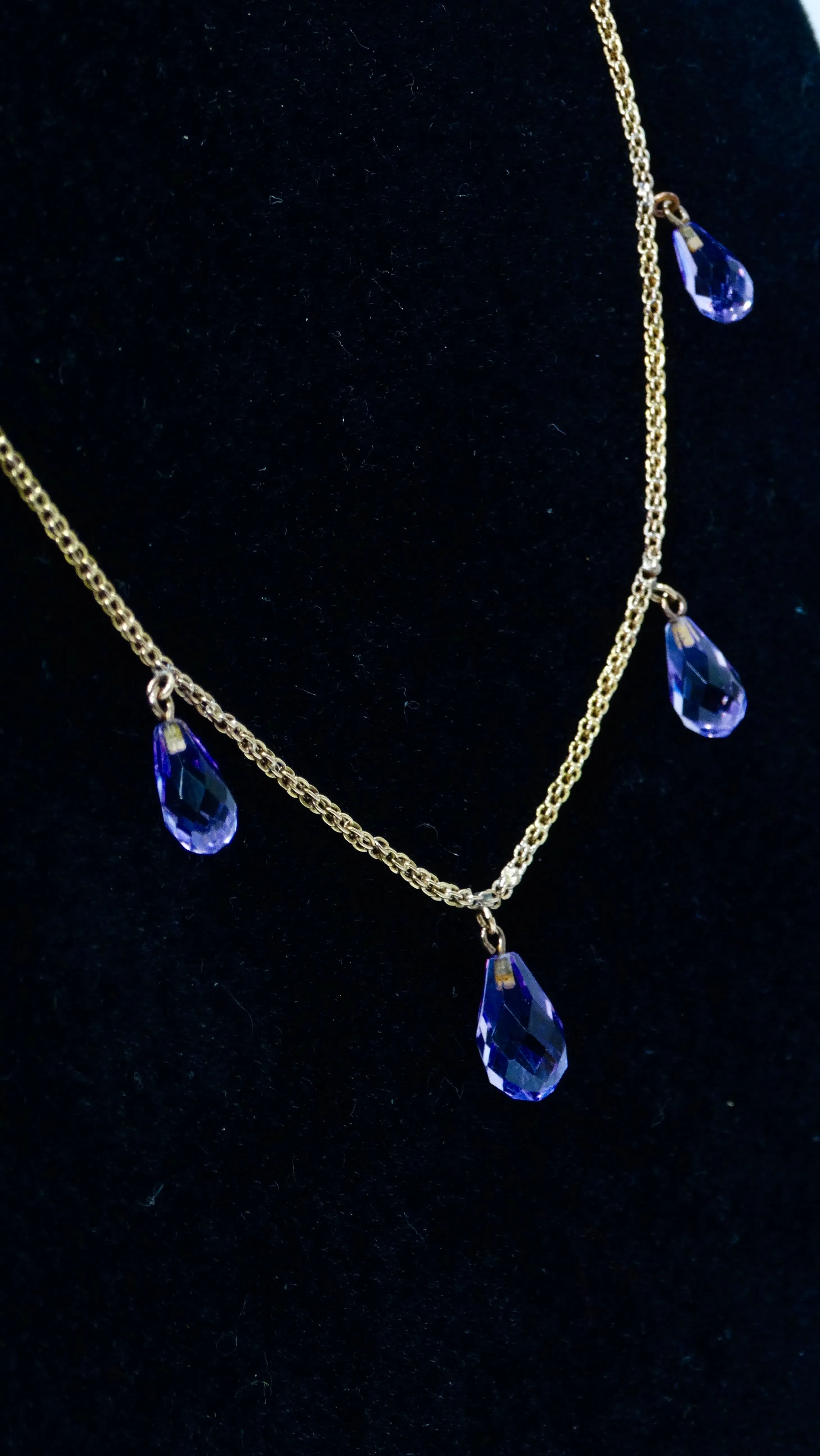 14k Gold and Amethyst Teardrop Necklace