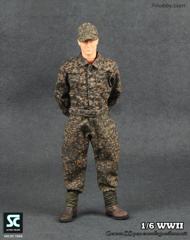 1/6 WWII GERMAN SS PEAS CAMOUFLAGE UNIFORM SUIT