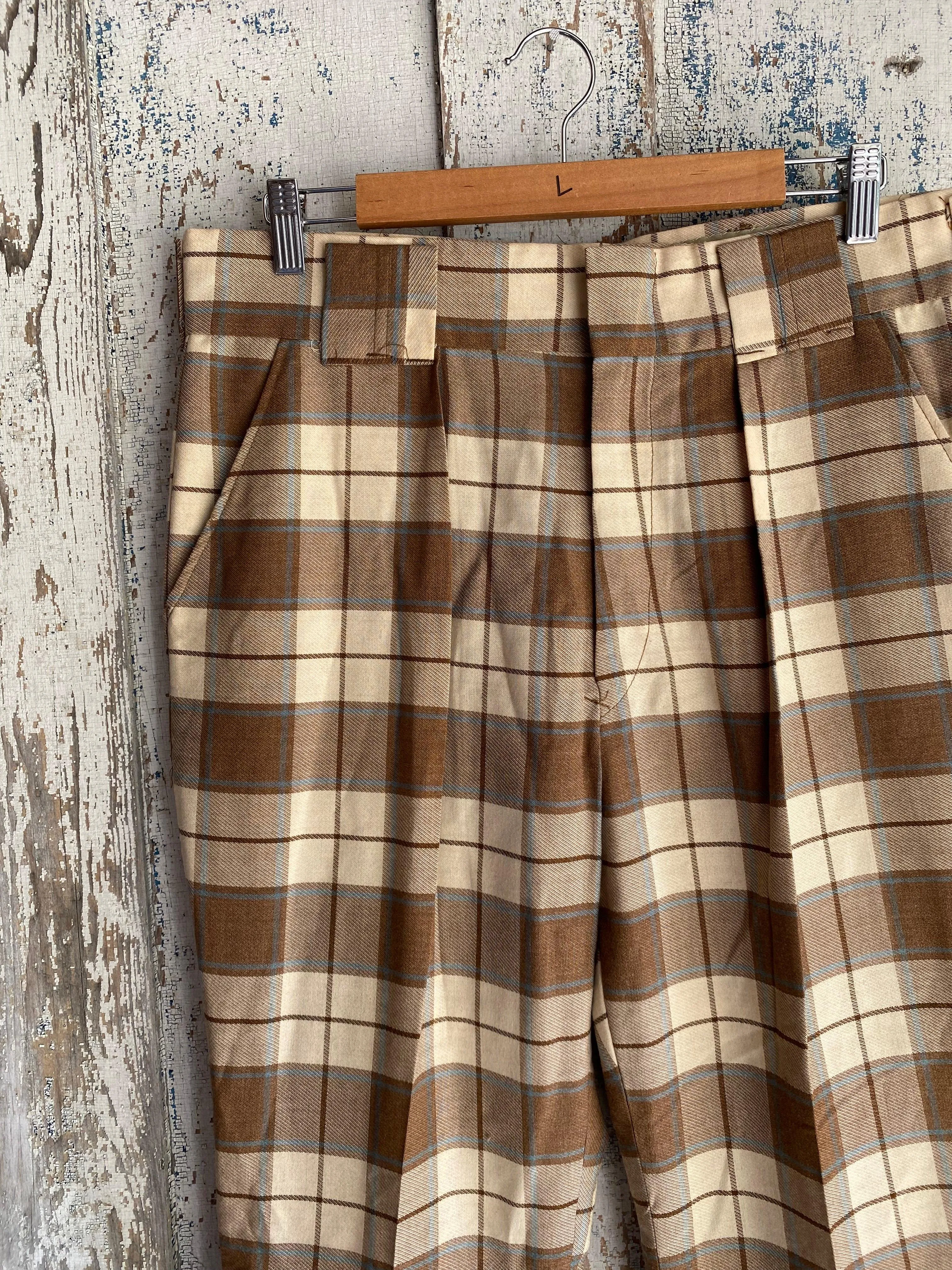 1970s Plaid Bell Bottoms | 34