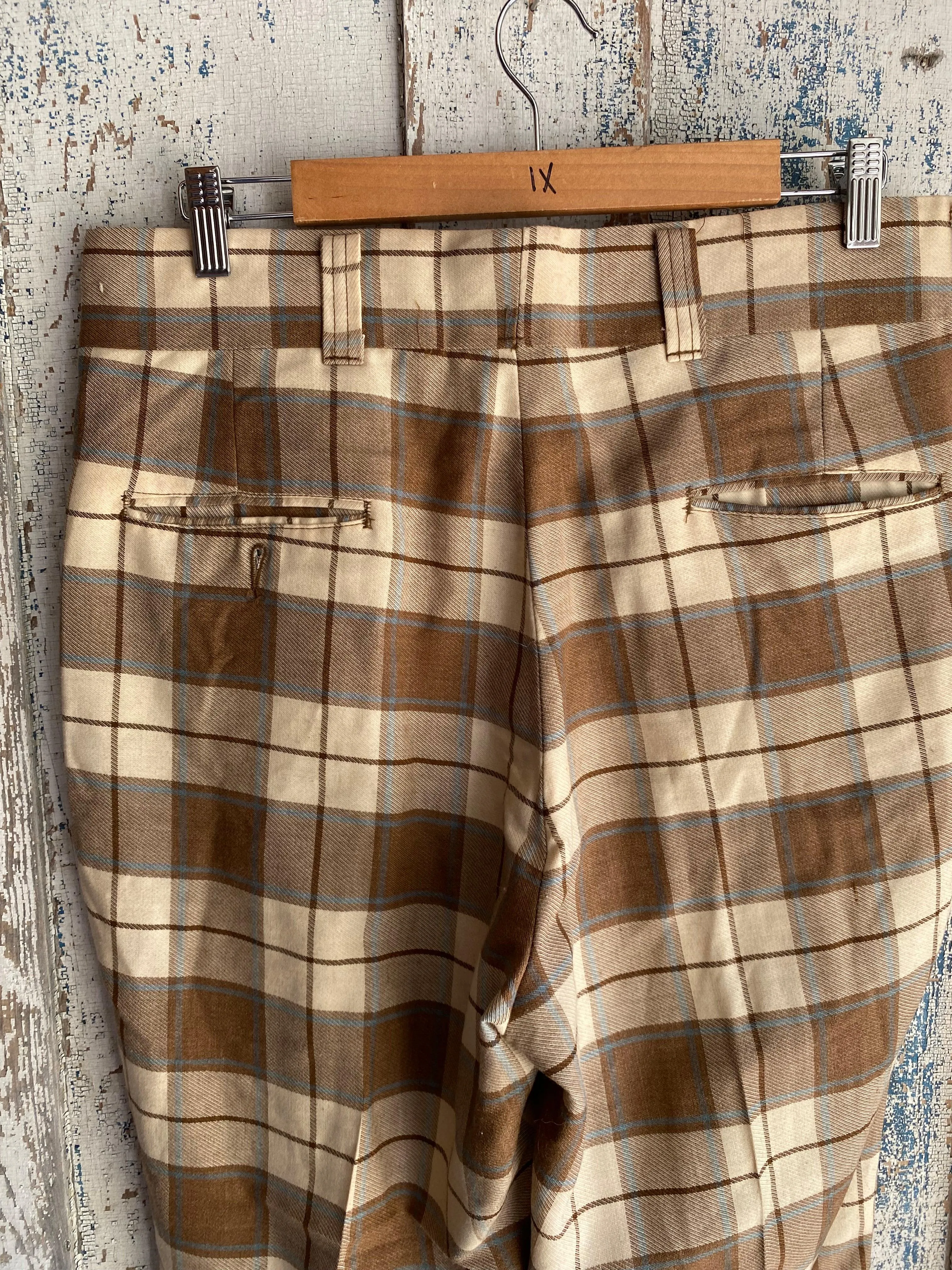 1970s Plaid Bell Bottoms | 34