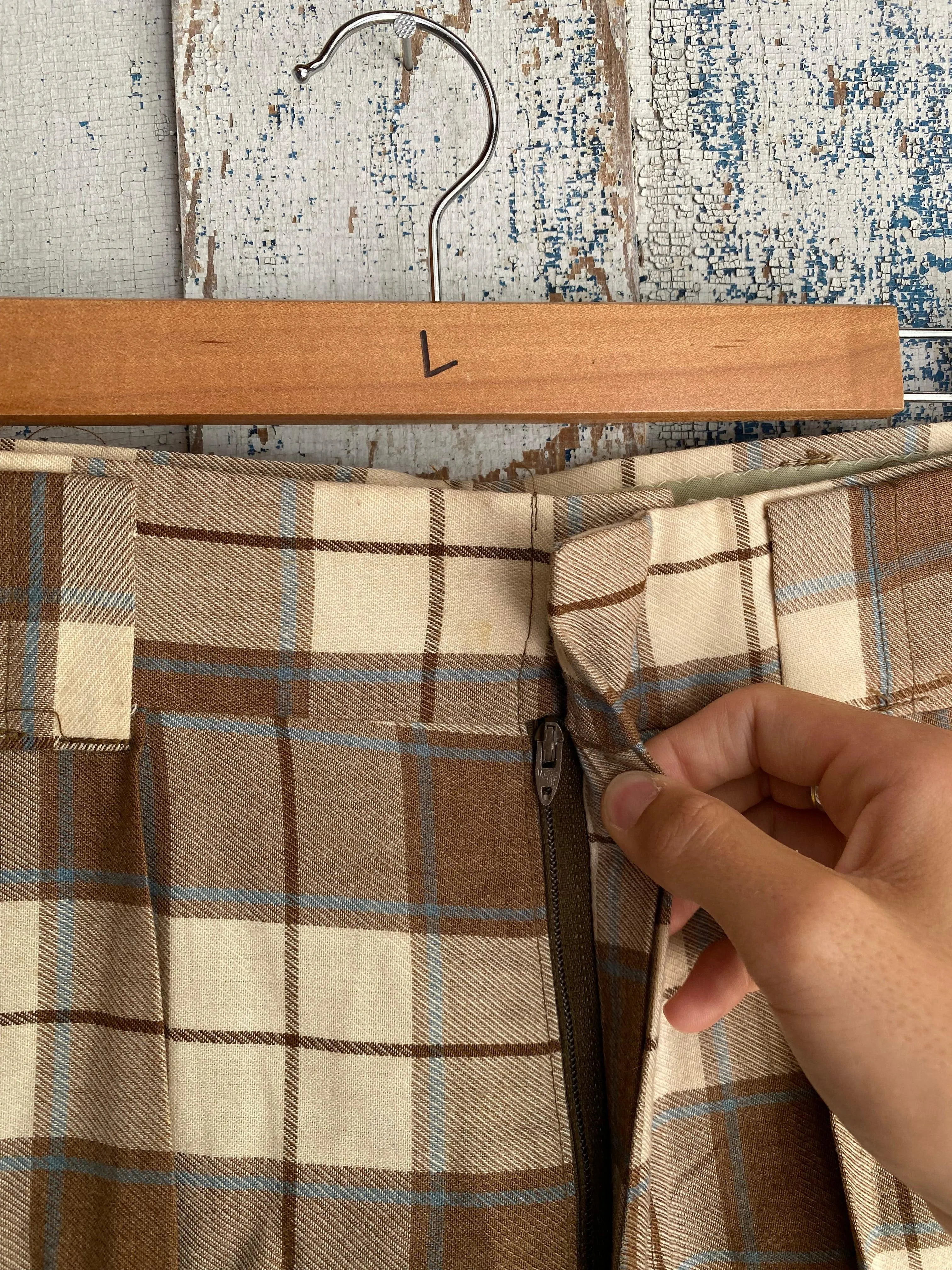 1970s Plaid Bell Bottoms | 34