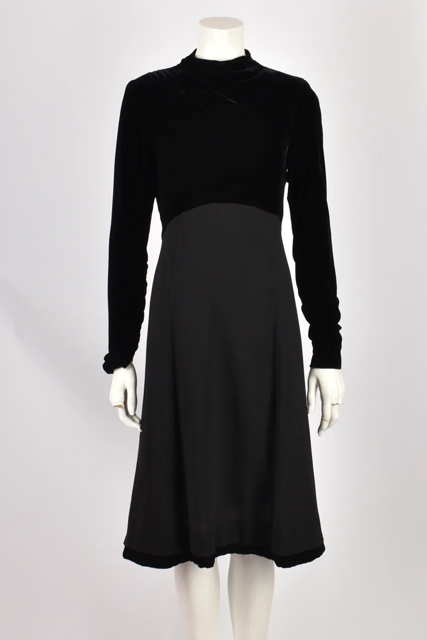 1970's YVES SAINT LAURENT SILK VELVET DRESS