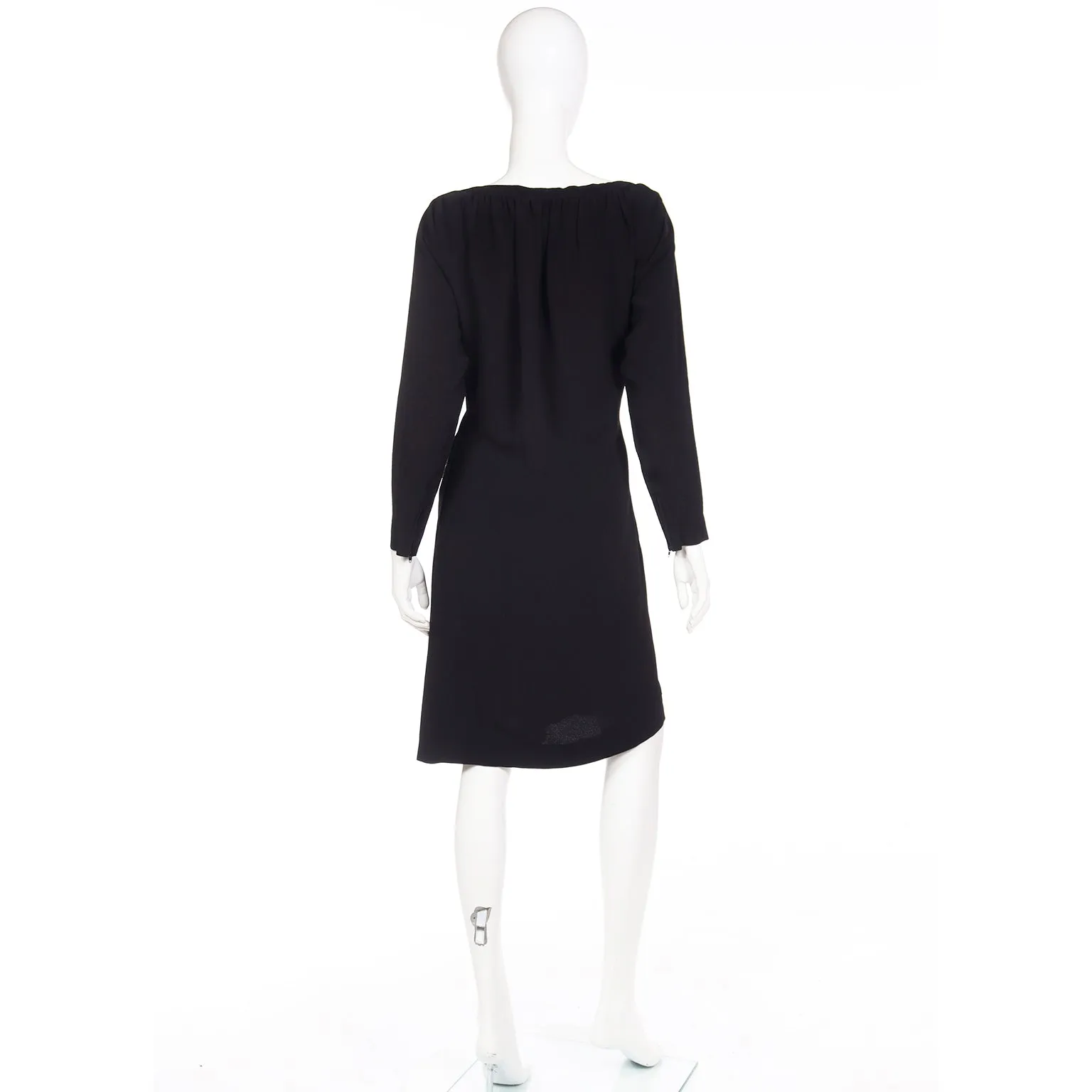 1990 Yves Saint Laurent Documented Runway Black Bow Dress
