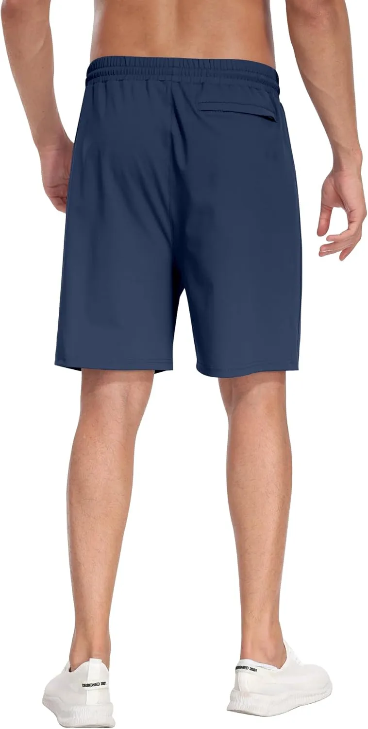 3 Pack Men's Athletic Running Shorts with Zipper Pockets,Gym Workout Basketball Hiking Shorts for Men