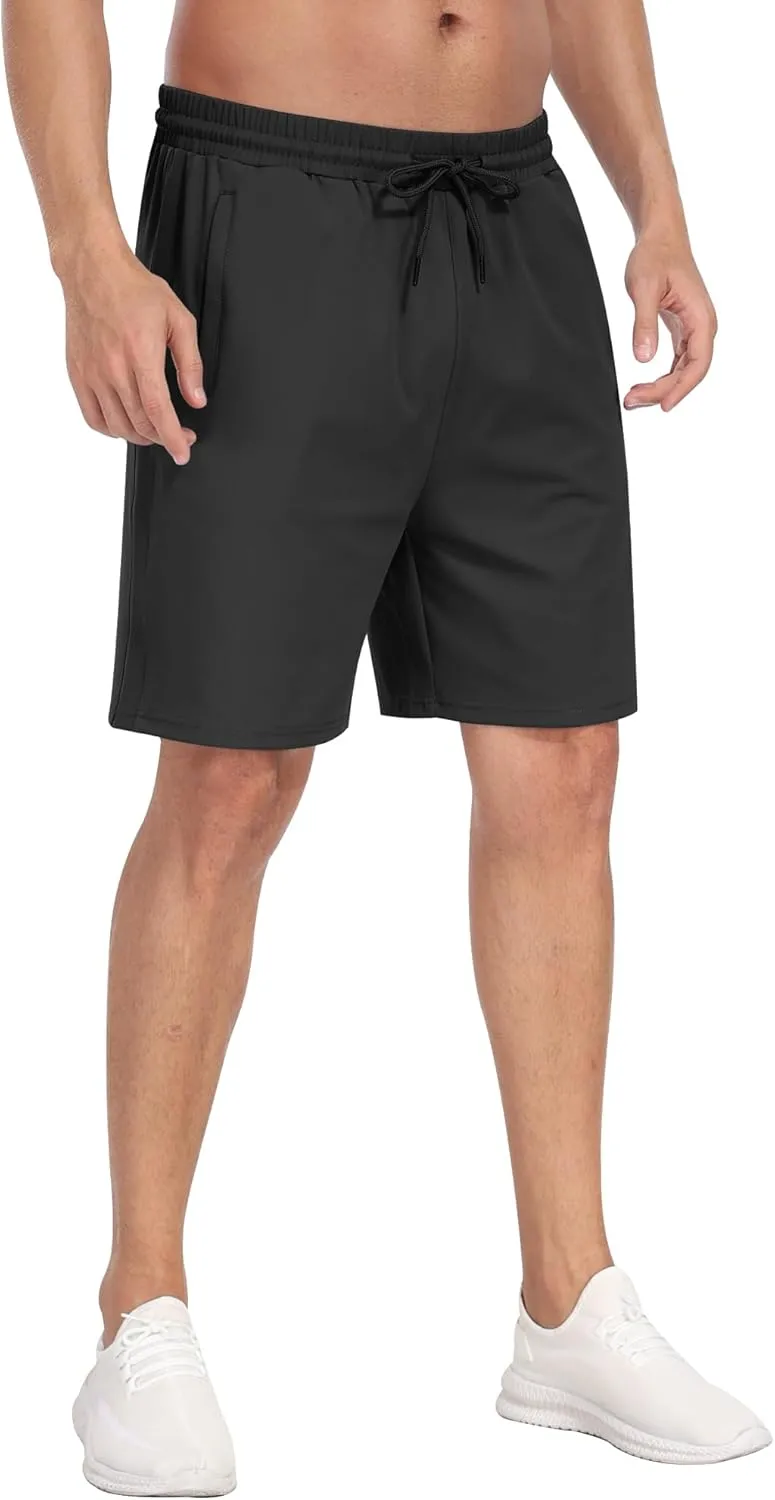 3 Pack Men's Athletic Running Shorts with Zipper Pockets,Gym Workout Basketball Hiking Shorts for Men
