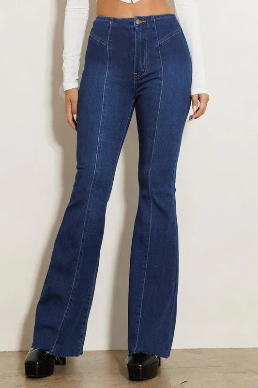 Between The Lines Retro Style High Waisted Flare Jeans (DS) FG VM