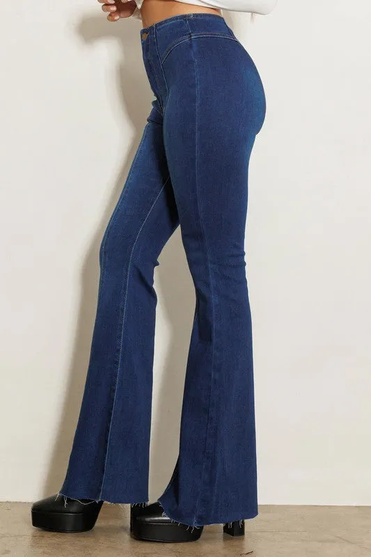 Between The Lines Retro Style High Waisted Flare Jeans (DS) FG VM