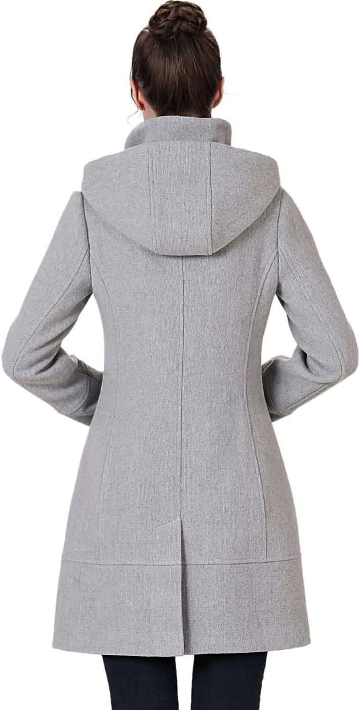 BGSD Women Meg Wool Blend Hooded Asymmetric Zipper Walking Coat (Also available in Plus Size and Petite)