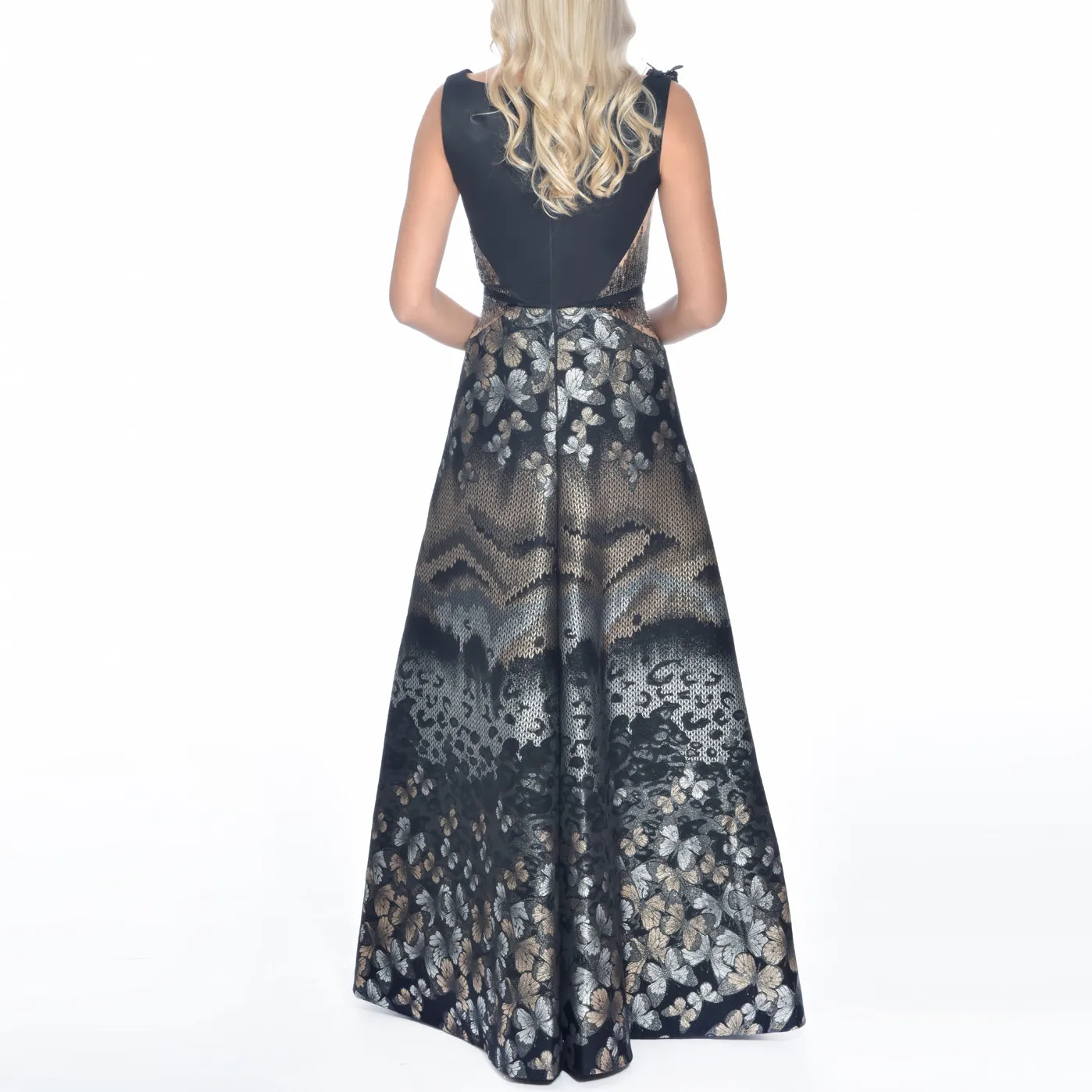 Bronze Butterfly Brocade Gown