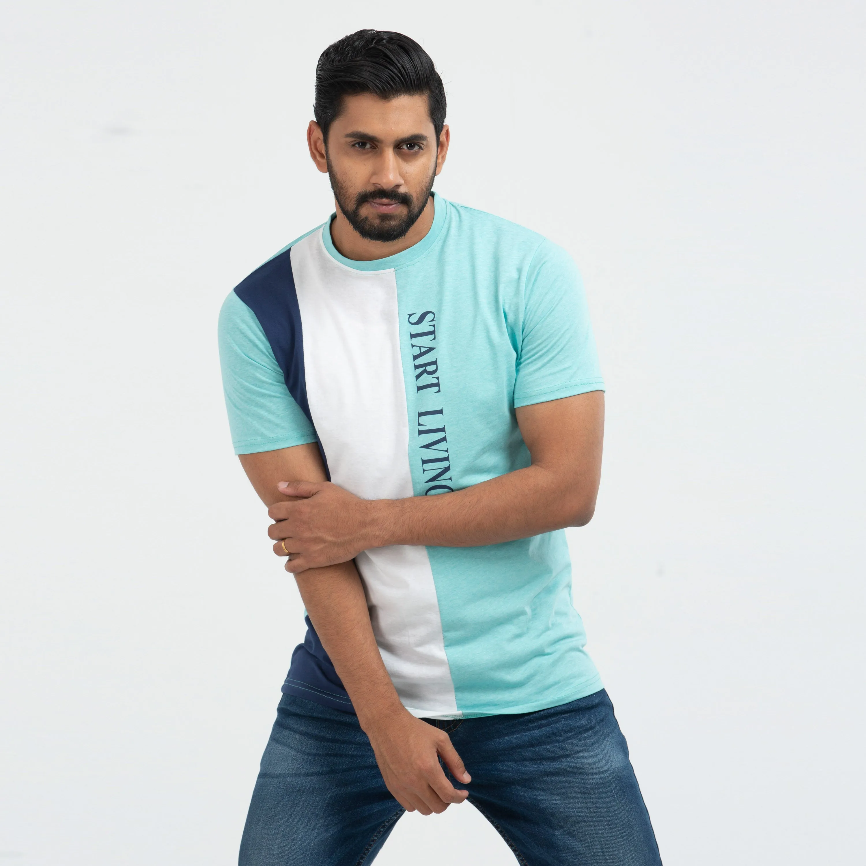 Cut & Sew T-shirt - Turquoise
