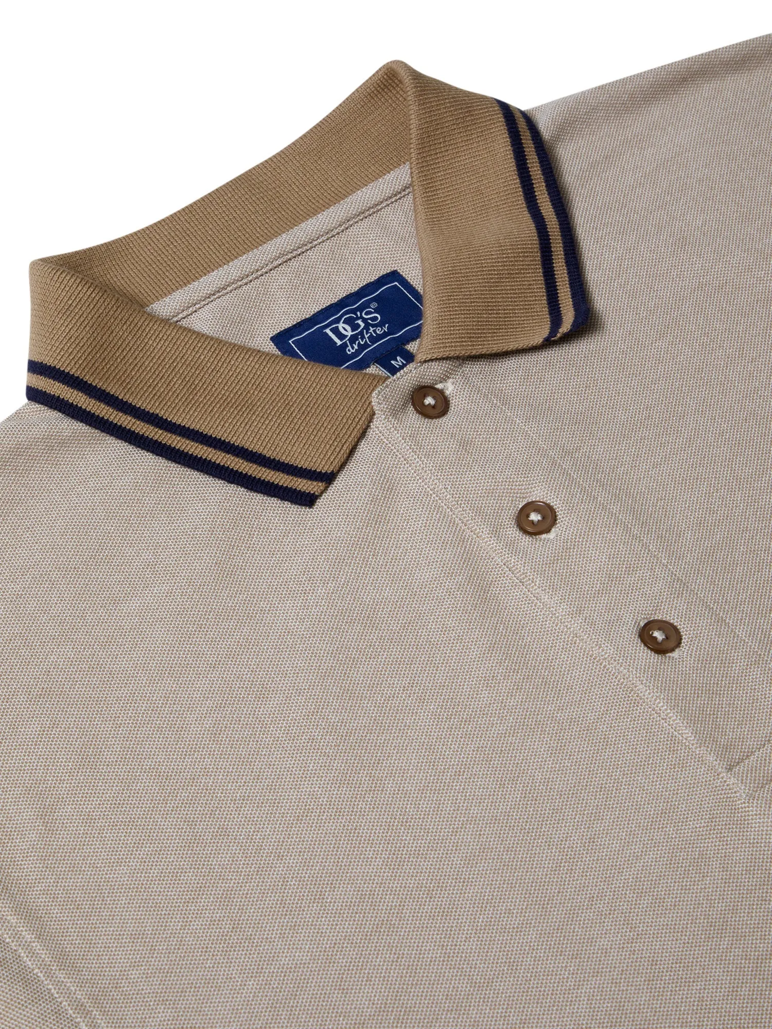 Daniel Grahame Short Sleeve 3 Button Polo Shirt - Light Brown