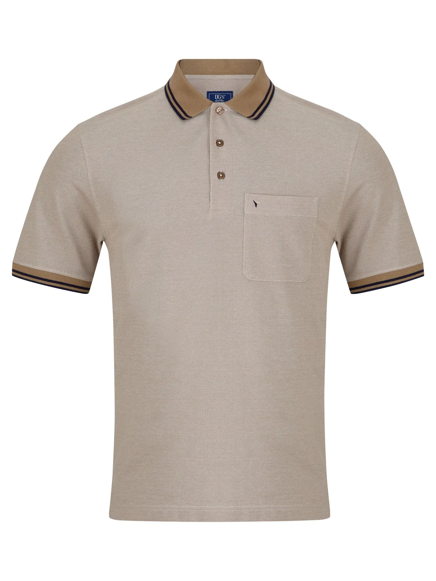 Daniel Grahame Short Sleeve 3 Button Polo Shirt - Light Brown