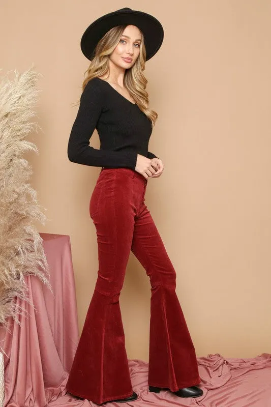 Fallidays Corduroy Bell Bottoms - Wine