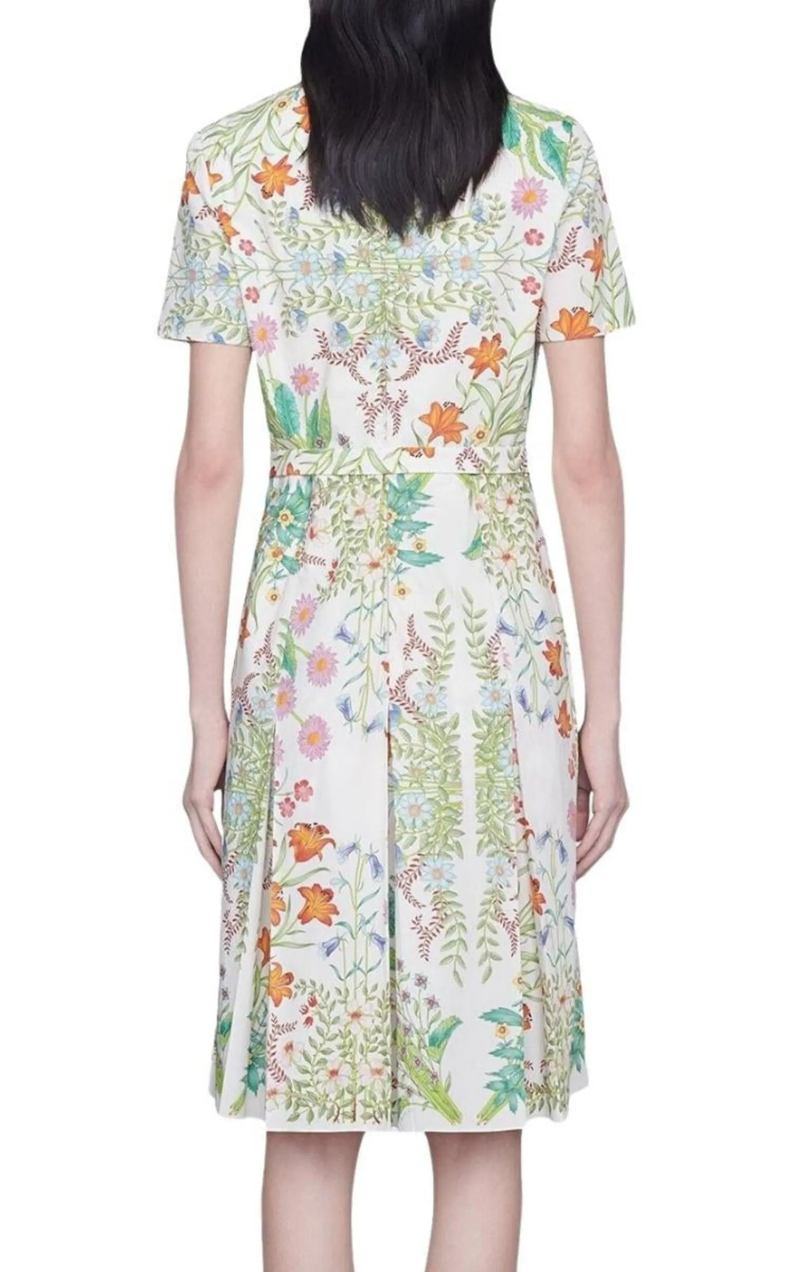 Flora Print Cotton Midi Dress