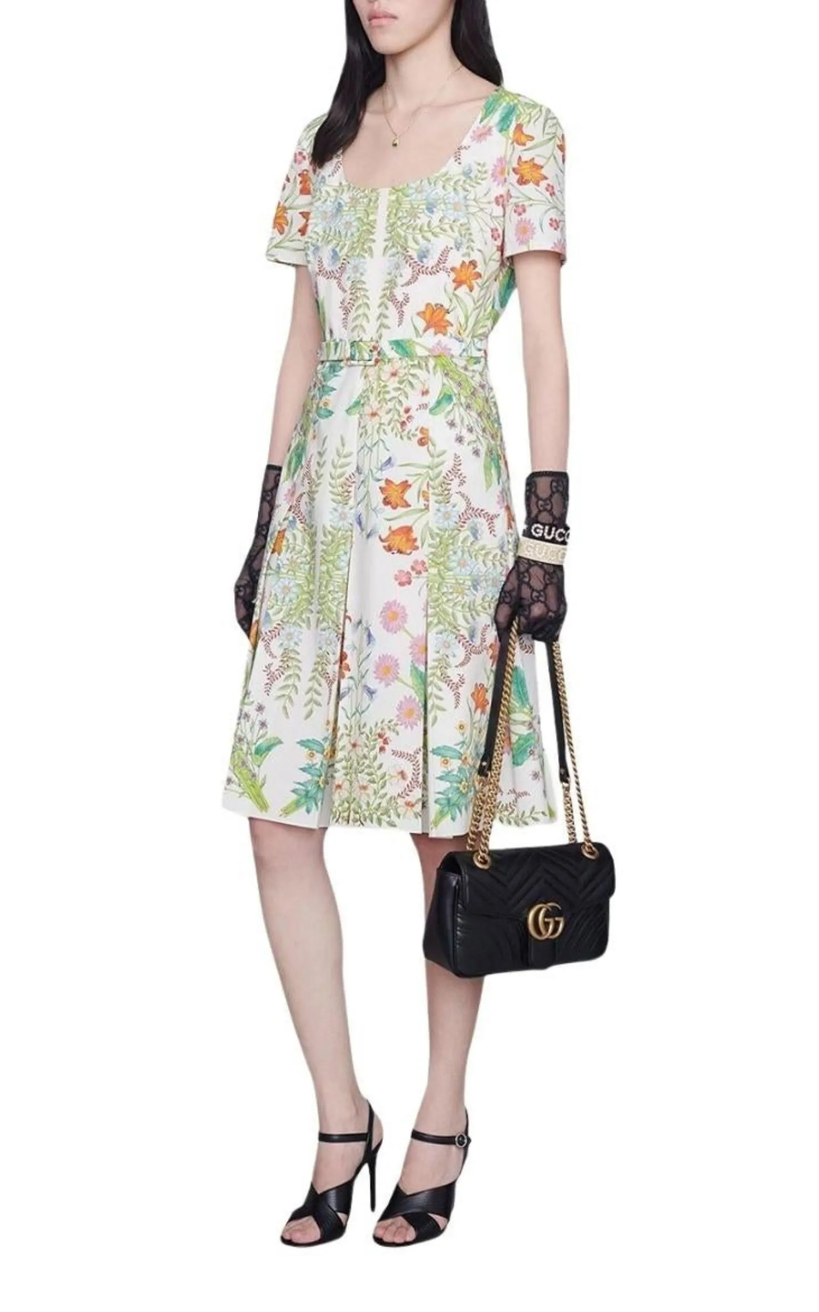 Flora Print Cotton Midi Dress