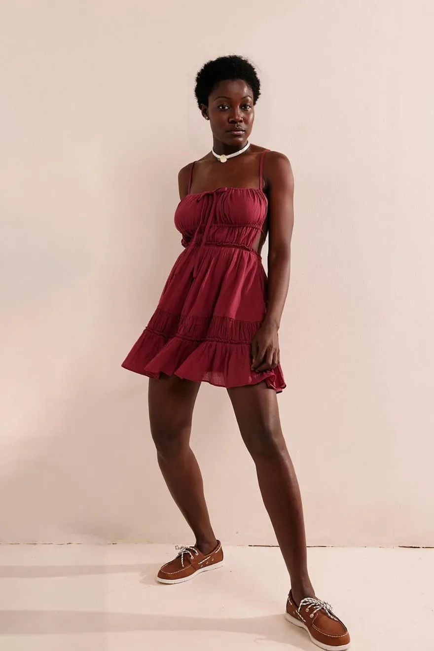 ForeMode Summer Deep V Neck Bohemian Women Mini Short Dress Backless Beach Boho Dress