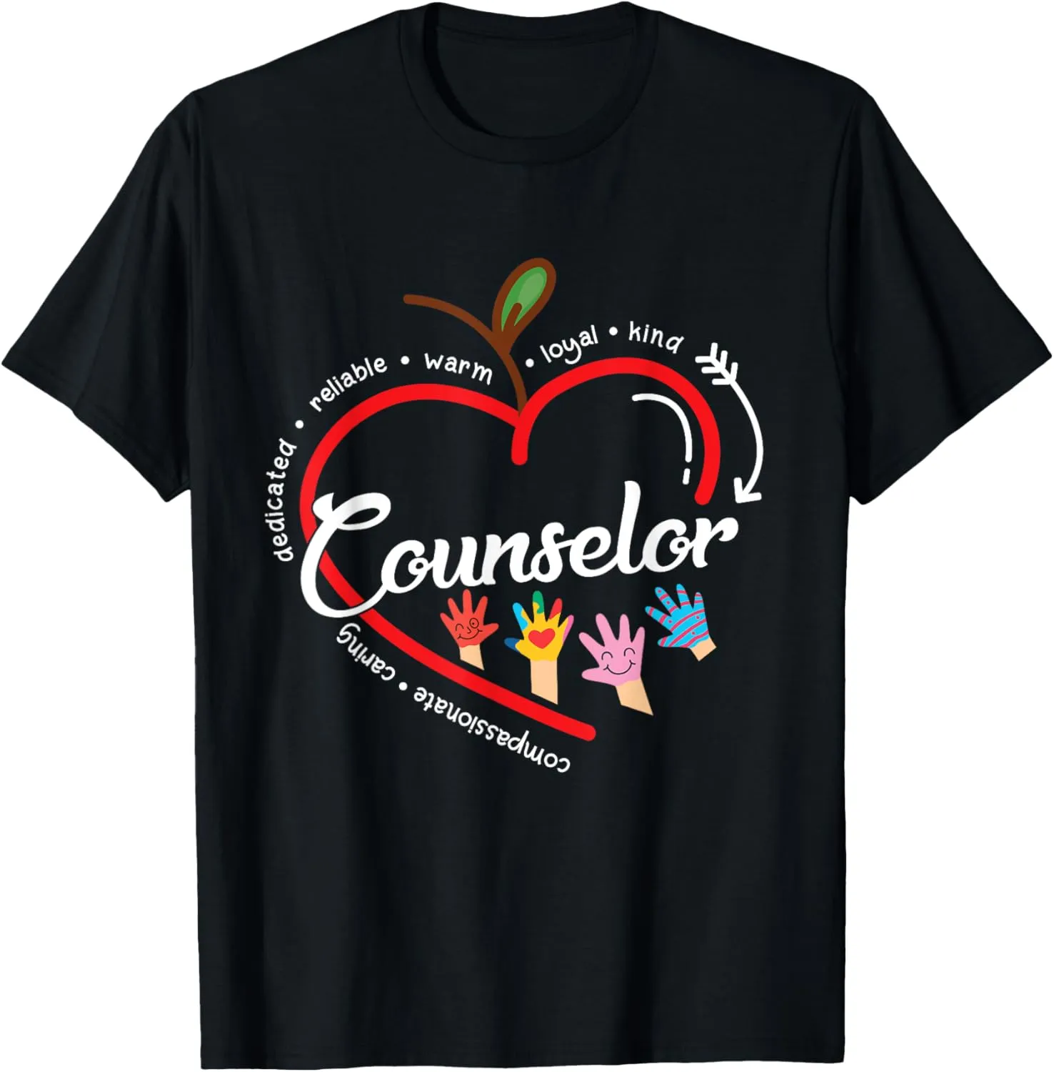 Funny Counselor Shirt Graphic painted hands Back To School T-Shirt