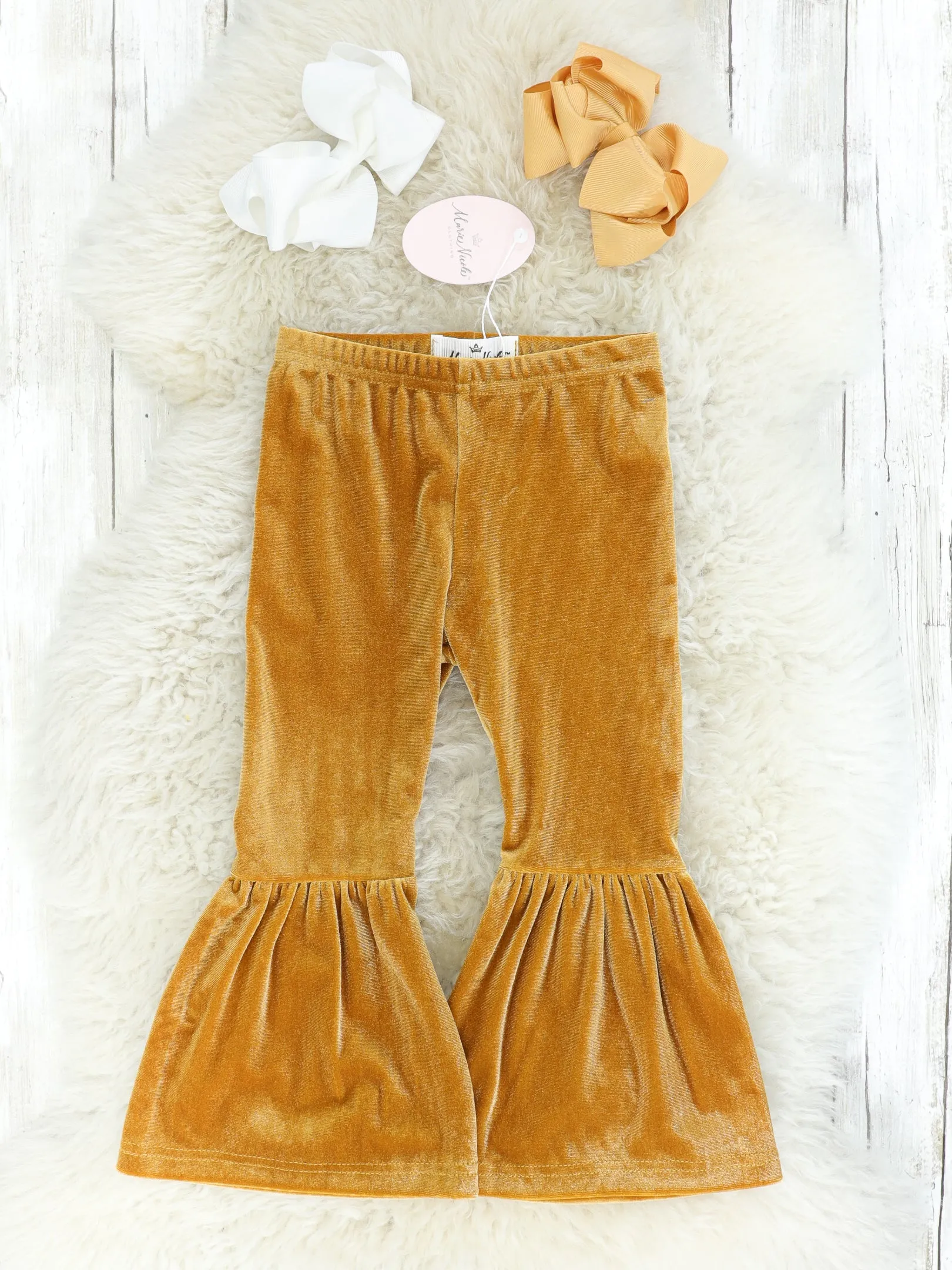 Golden Velvet Bell Bottoms