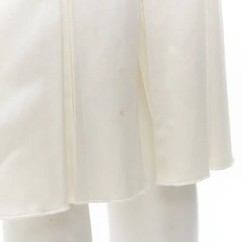 GUCCI 2004 Vintage Tom Ford web grosgrain trim panel constructed pleated skirt