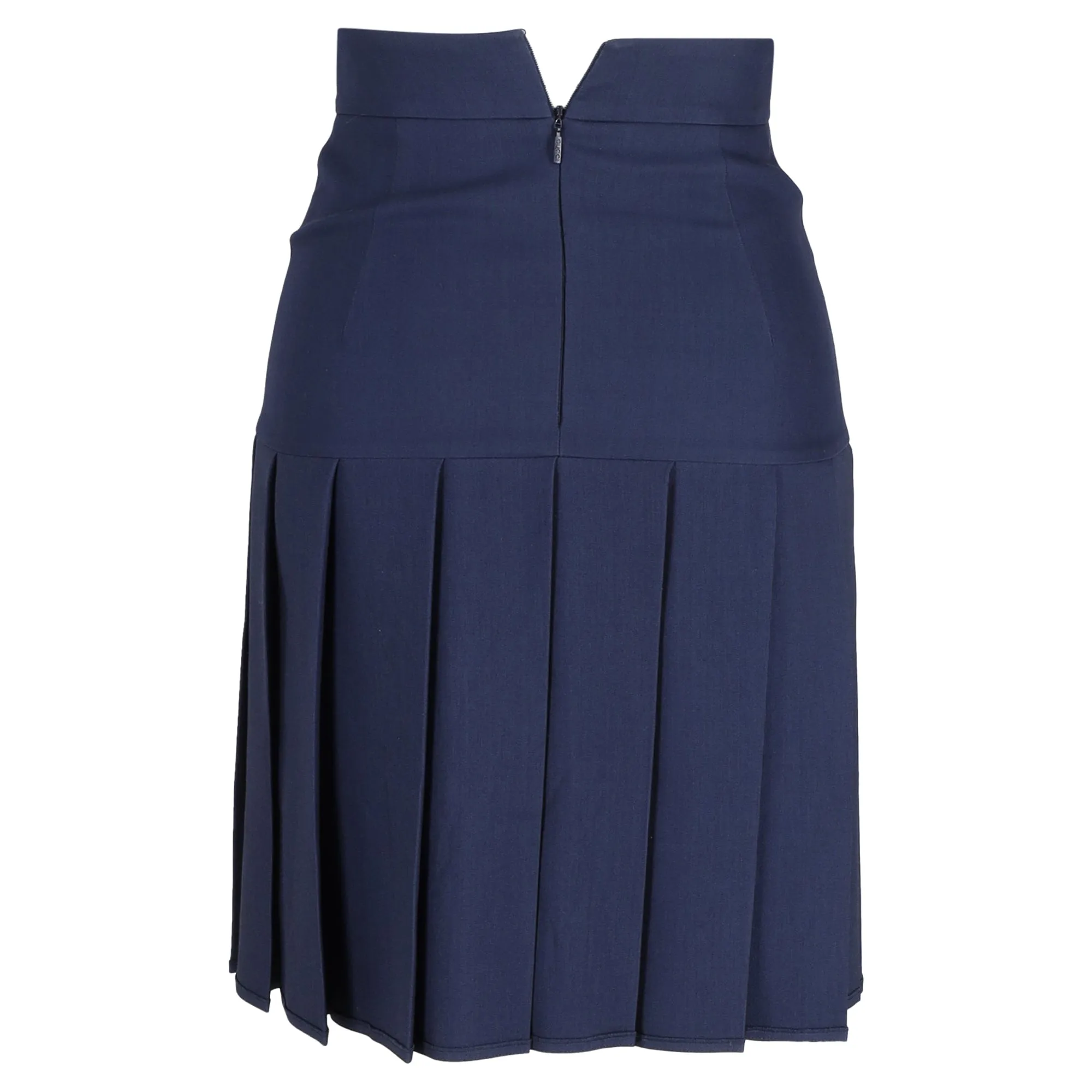 Gucci Mini High-Rise Pleated Skirt inn Navy Blue Viscose