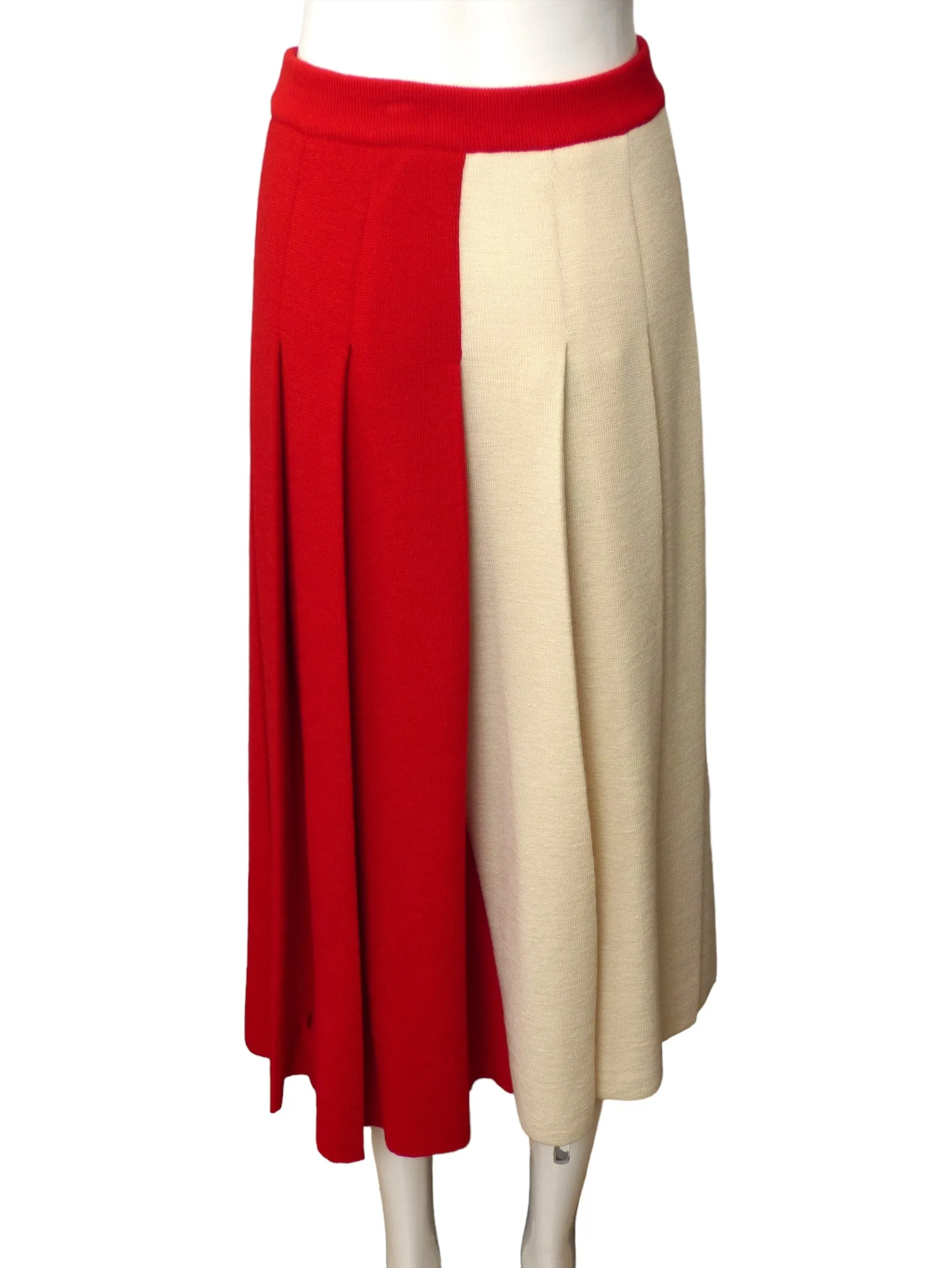 GUCCI-NWT Red & Ivory Wool Skirt, Size 2