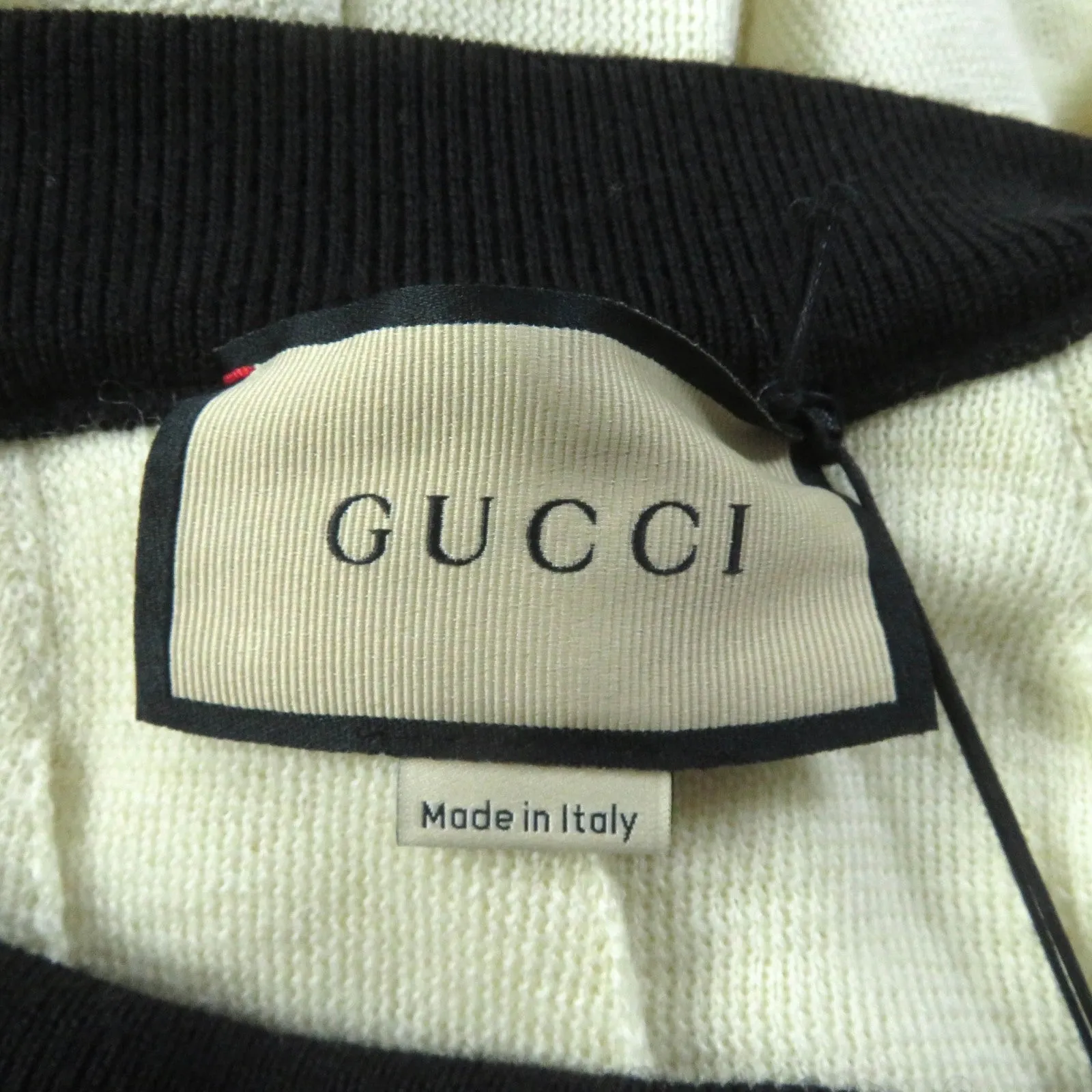 GUCCI Pleated skirt 731043 wool Black Ivory XS