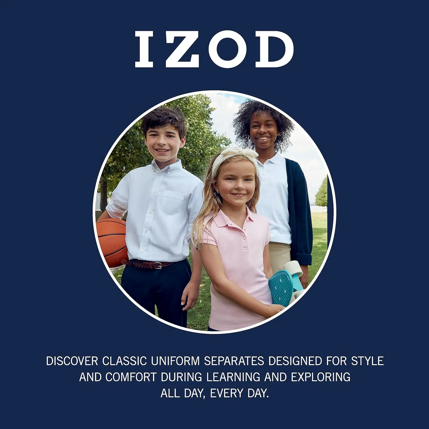 IZOD Junior's Uniform Short Sleeve Interlock Polo