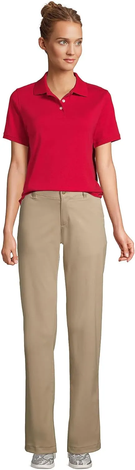 Lands' End School Uniform Women's Short Sleeve Interlock Polo Shirt