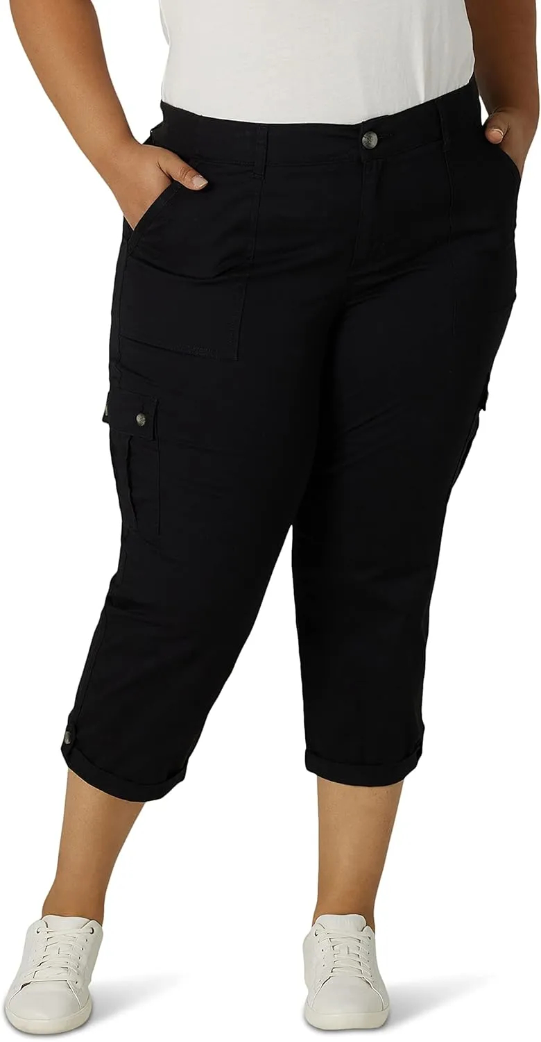 Lee Women's Plus Size Ultra Lux Comfort with Flex-to-go Cargo Capri Pant