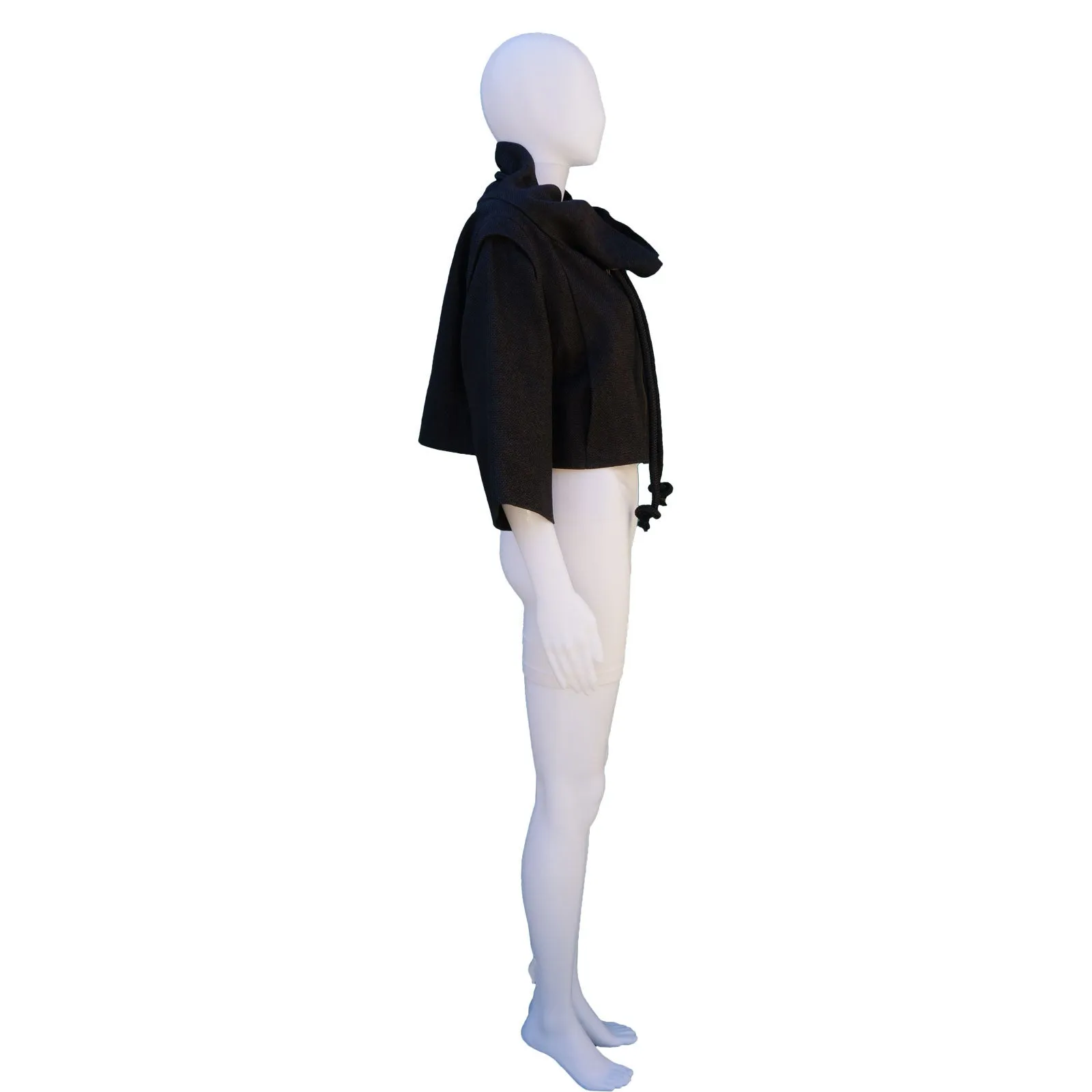 MARNI STAND UP COLLAR CROPPED DETACHABLE SLEEVE JACKET