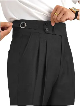 Mens Dress Pants Classic Gurkha Pants Slim Fit Casual Pleated Business Lightweight Trousers