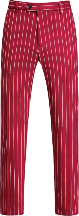 MOGU Mens Striped Slim Fit Dress Pants  Lightweight Flat Front Pinstripe Suit Trousers, Business Casual Slacks