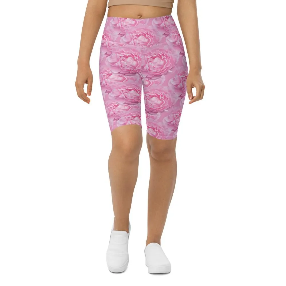Peony Flower Bike Shorts
