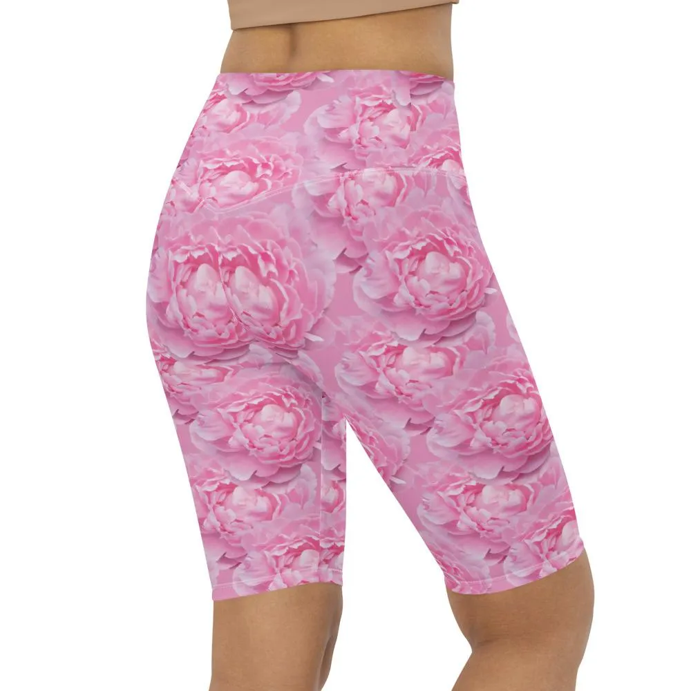 Peony Flower Bike Shorts