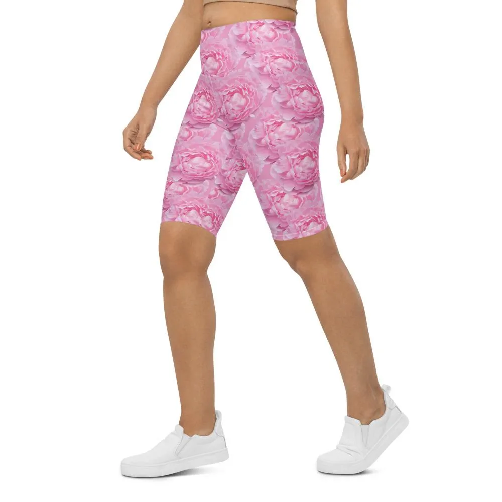Peony Flower Bike Shorts