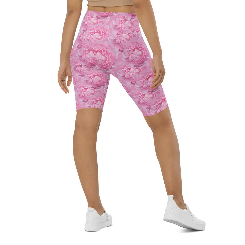 Peony Flower Bike Shorts