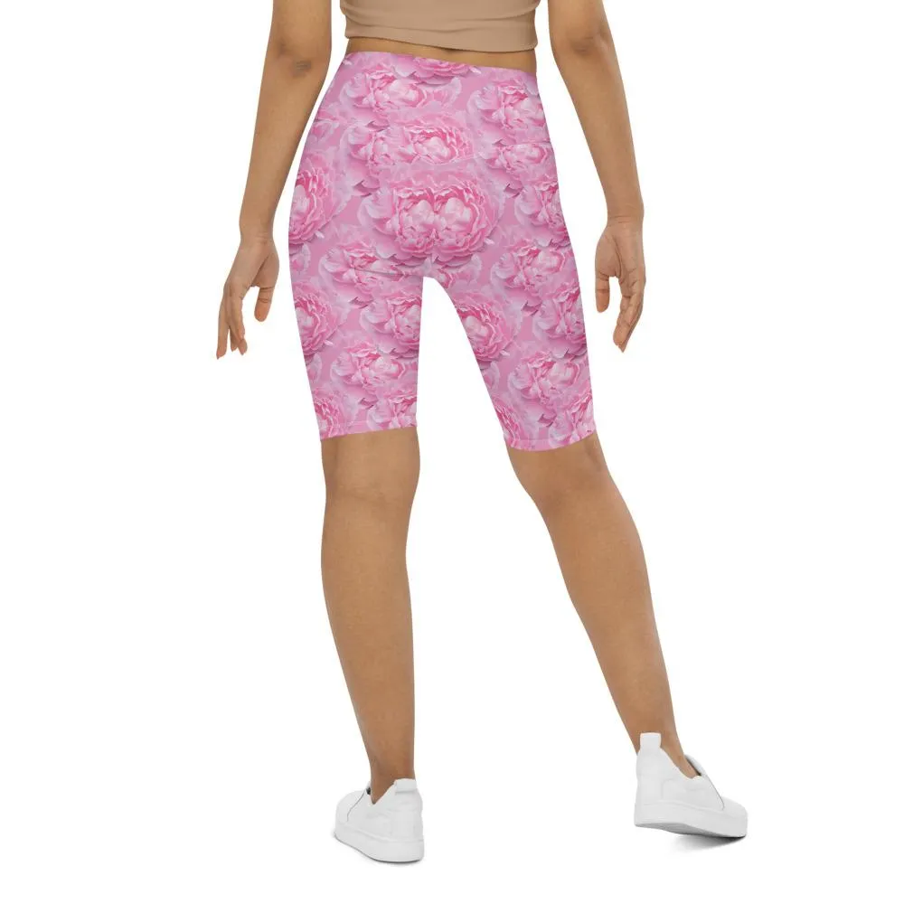 Peony Flower Bike Shorts