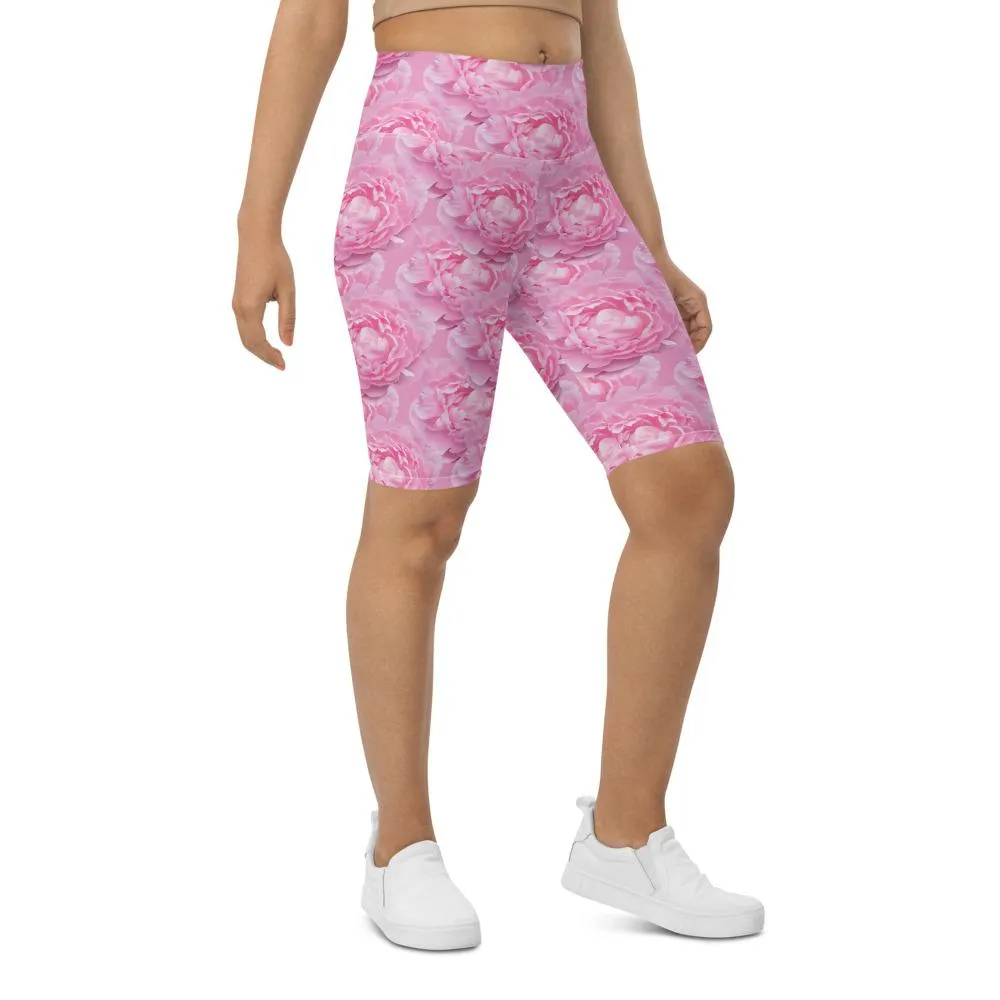 Peony Flower Bike Shorts