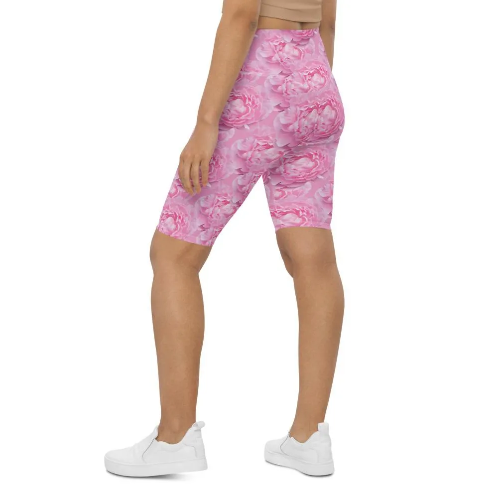 Peony Flower Bike Shorts