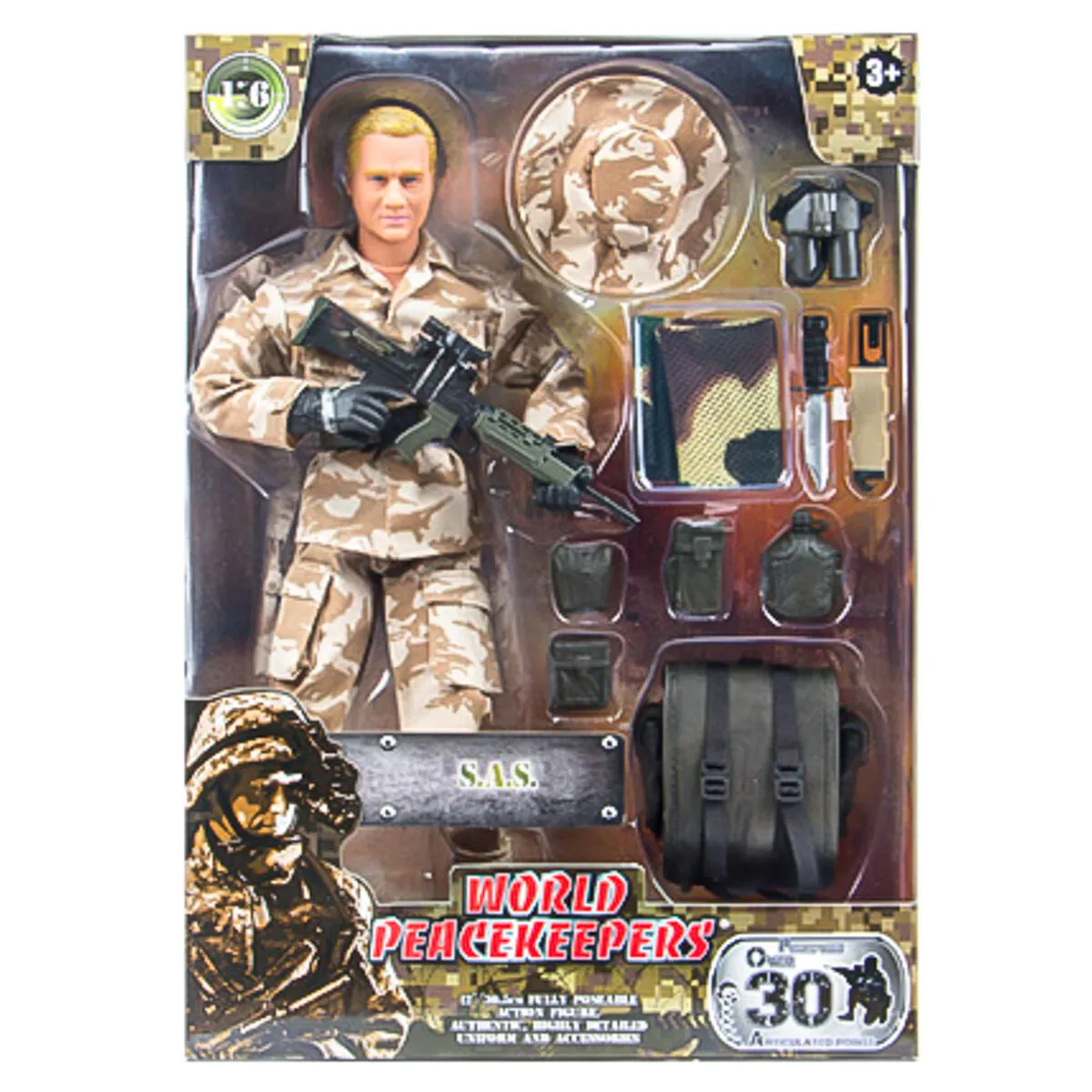 Peterkin World Peacekeepers 12 inch SAS Action Figure with Accessories