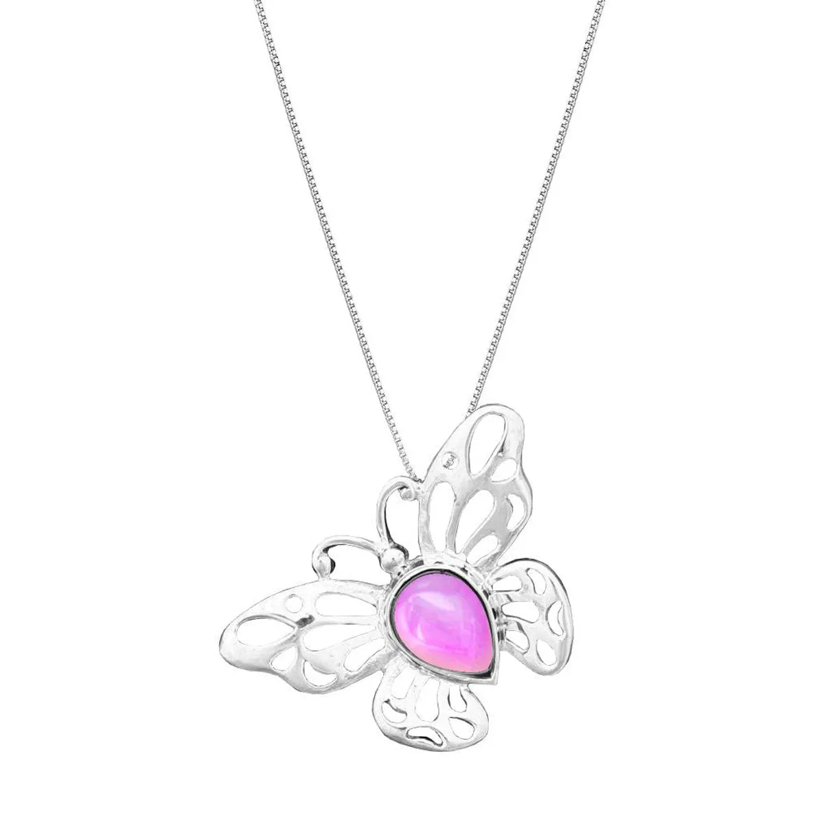Pink Crystal Sterling Silver Butterfly Earrings
