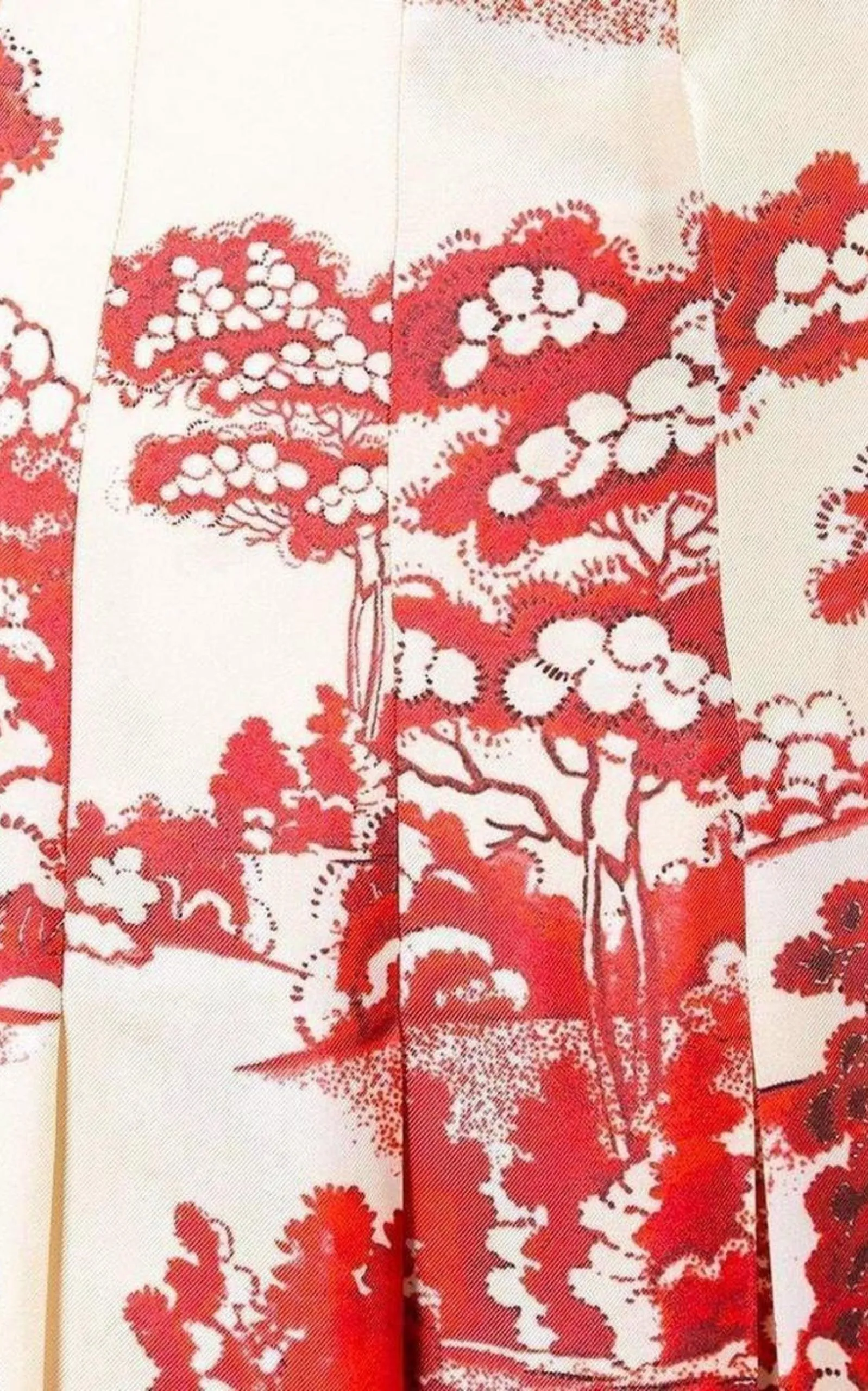 Porcelain Garden Print Midi Skirt