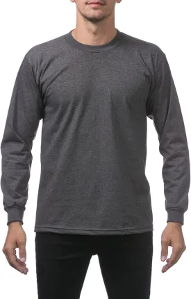 Pro Club Men's Heavyweight Cotton Long Sleeve Crew Neck T-Shirt