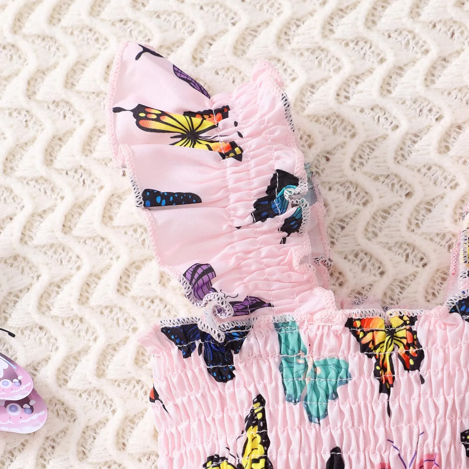 RETSUGO Little Girls Dresses Flutter Sleeve Casual Birthday Party Dress Toddler Kids Swing Twirly Summer Sundress 1-8 Years