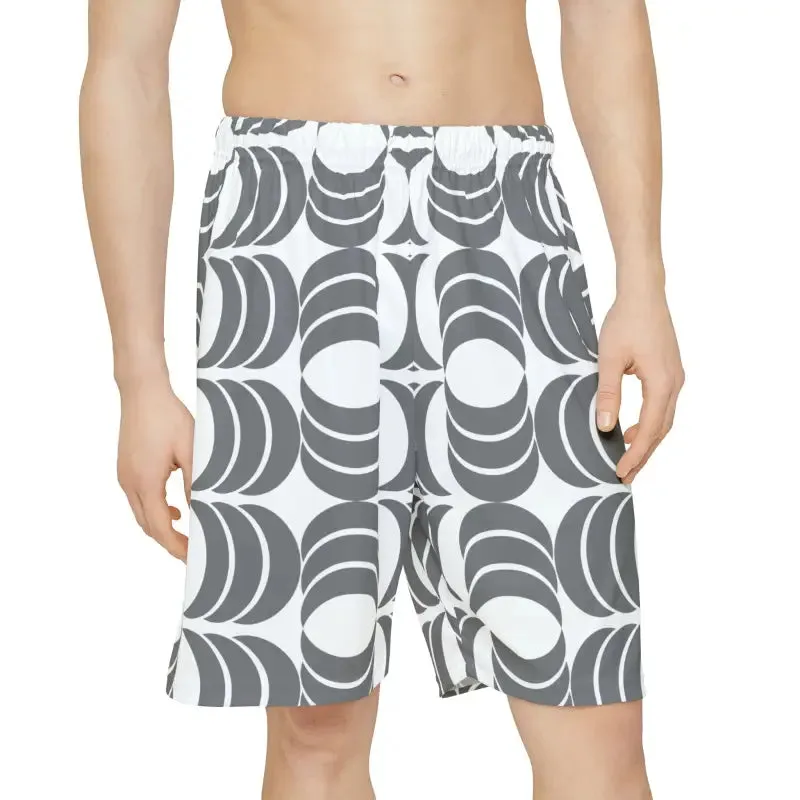 Rock out in White Abstract Pattern Sports Shorts