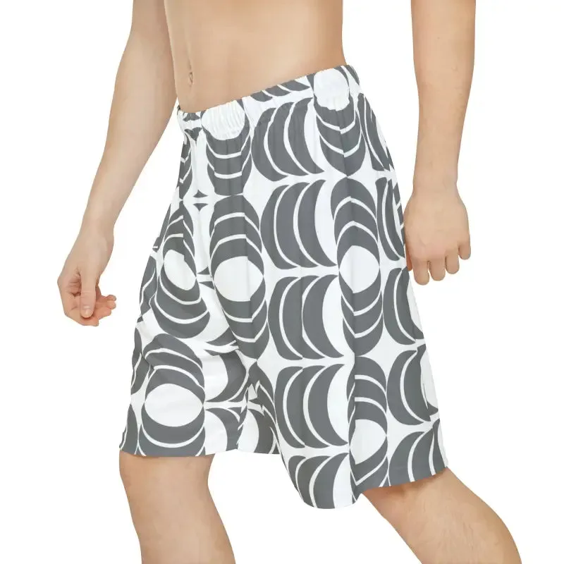 Rock out in White Abstract Pattern Sports Shorts