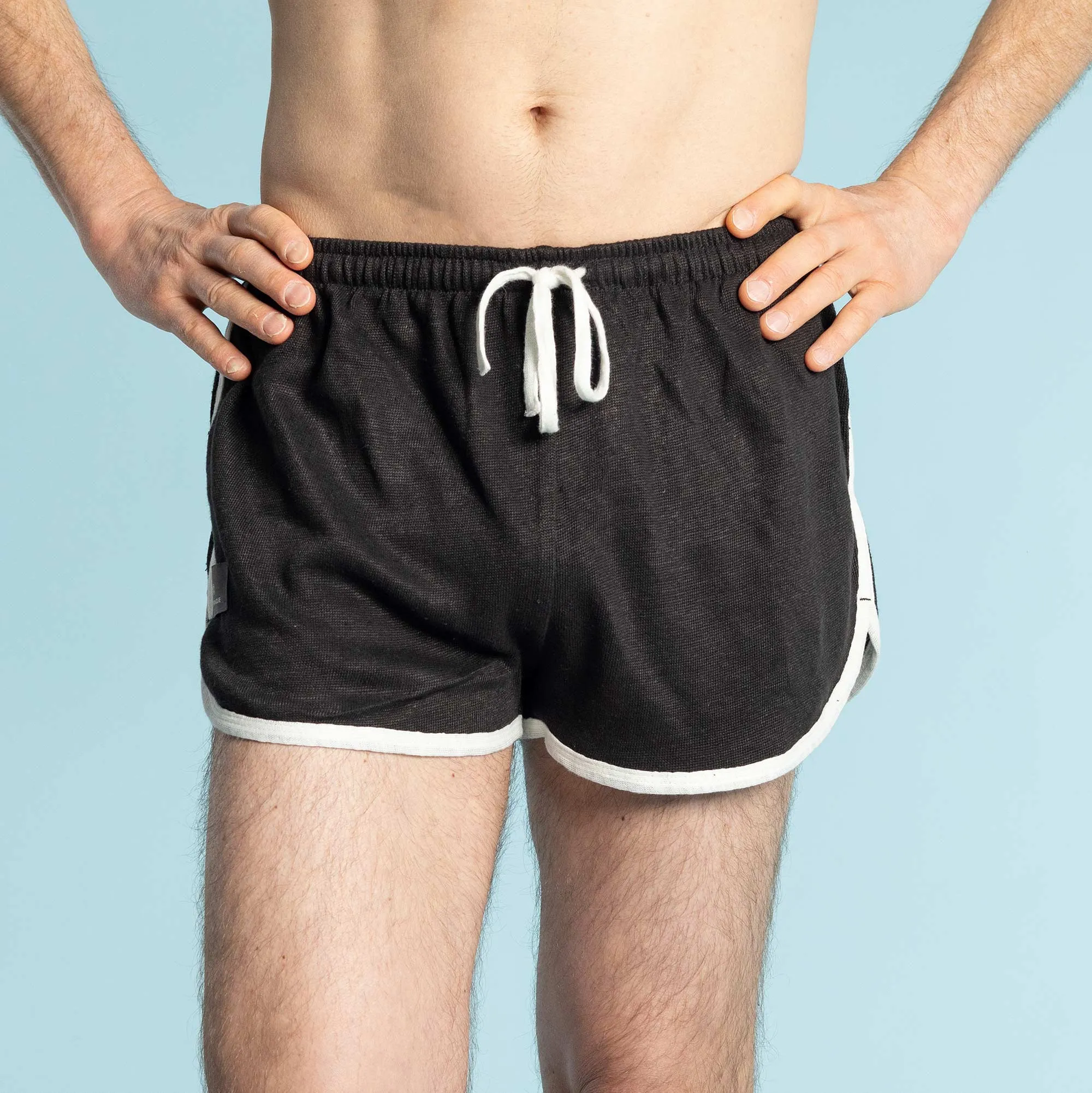 ROCKY 100% Organic Hemp Knit Running Fitness Gym Shorts (No Inside Shorts, Organic Elastic) (100% Biodegradable)