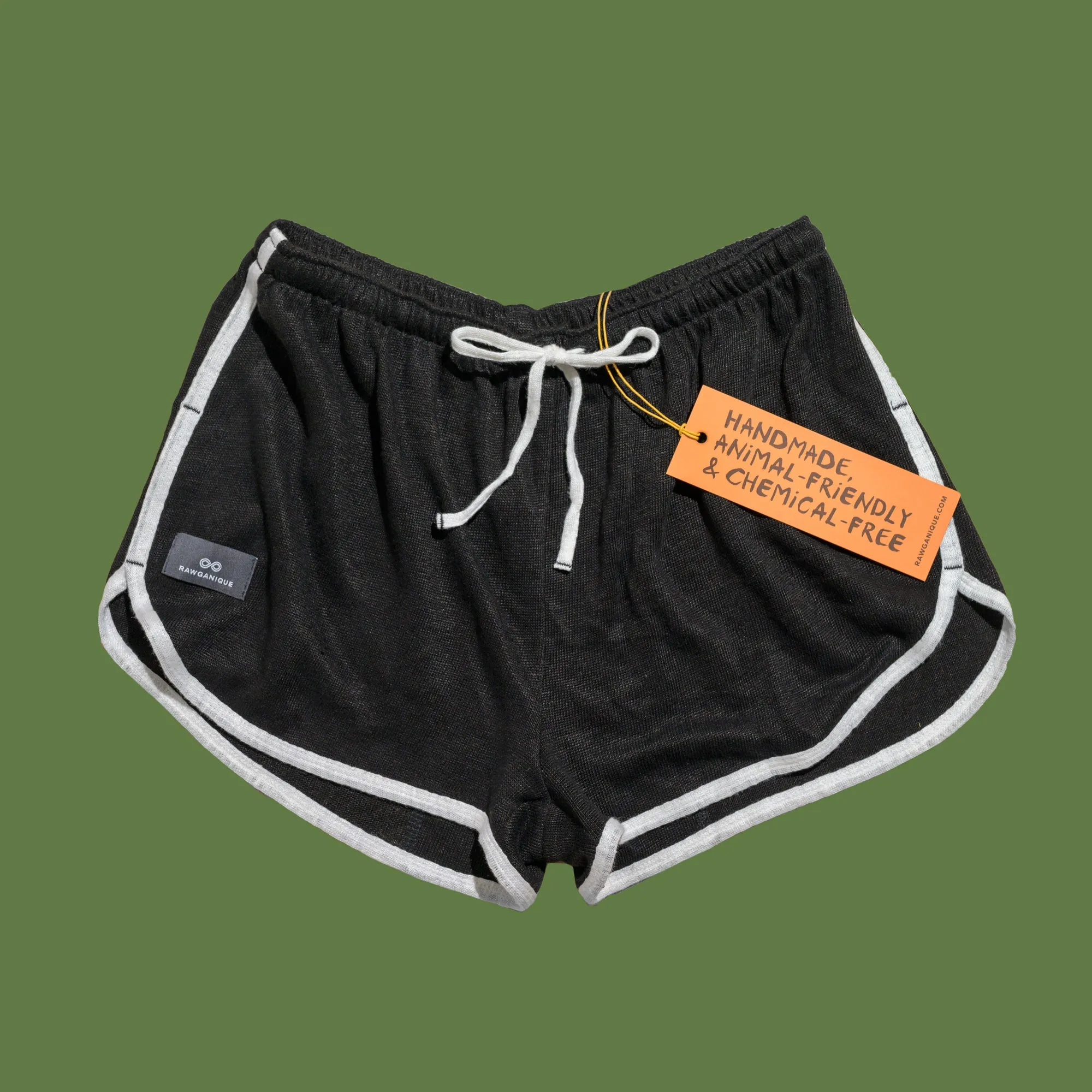 ROCKY 100% Organic Hemp Knit Running Fitness Gym Shorts (No Inside Shorts, Organic Elastic) (100% Biodegradable)