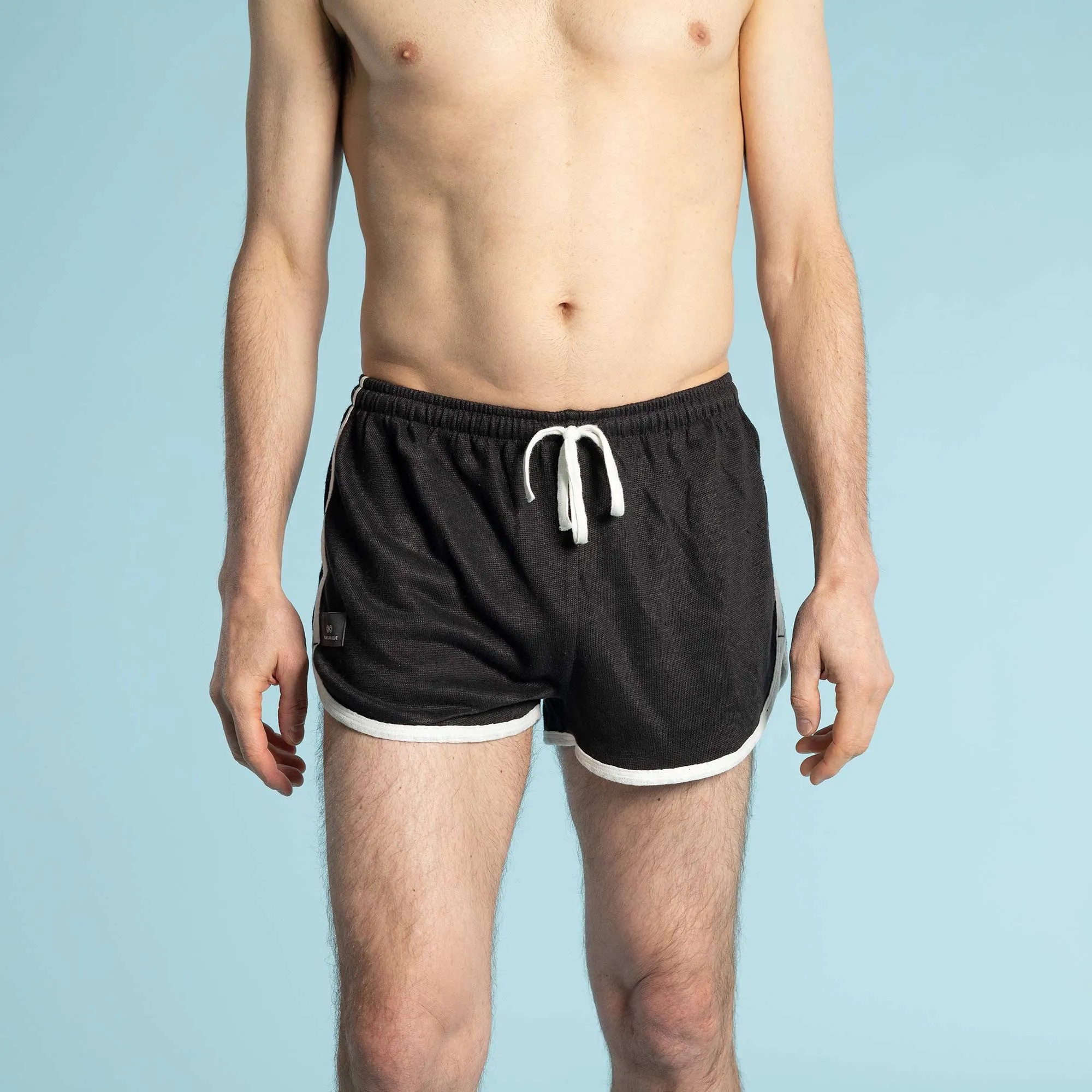 ROCKY 100% Organic Hemp Knit Running Fitness Gym Shorts (No Inside Shorts, Organic Elastic) (100% Biodegradable)