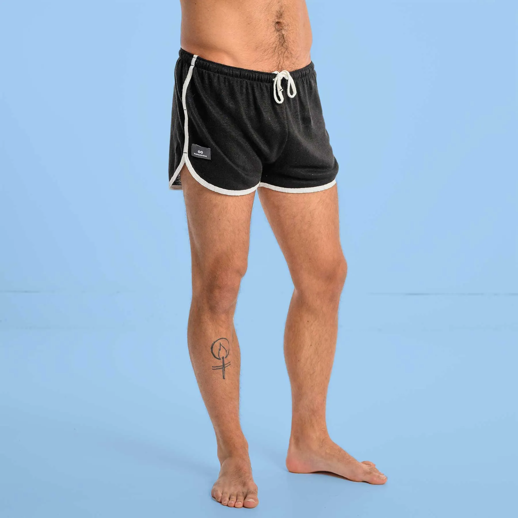 ROCKY 100% Organic Hemp Knit Running Fitness Gym Shorts (No Inside Shorts, Organic Elastic) (100% Biodegradable)